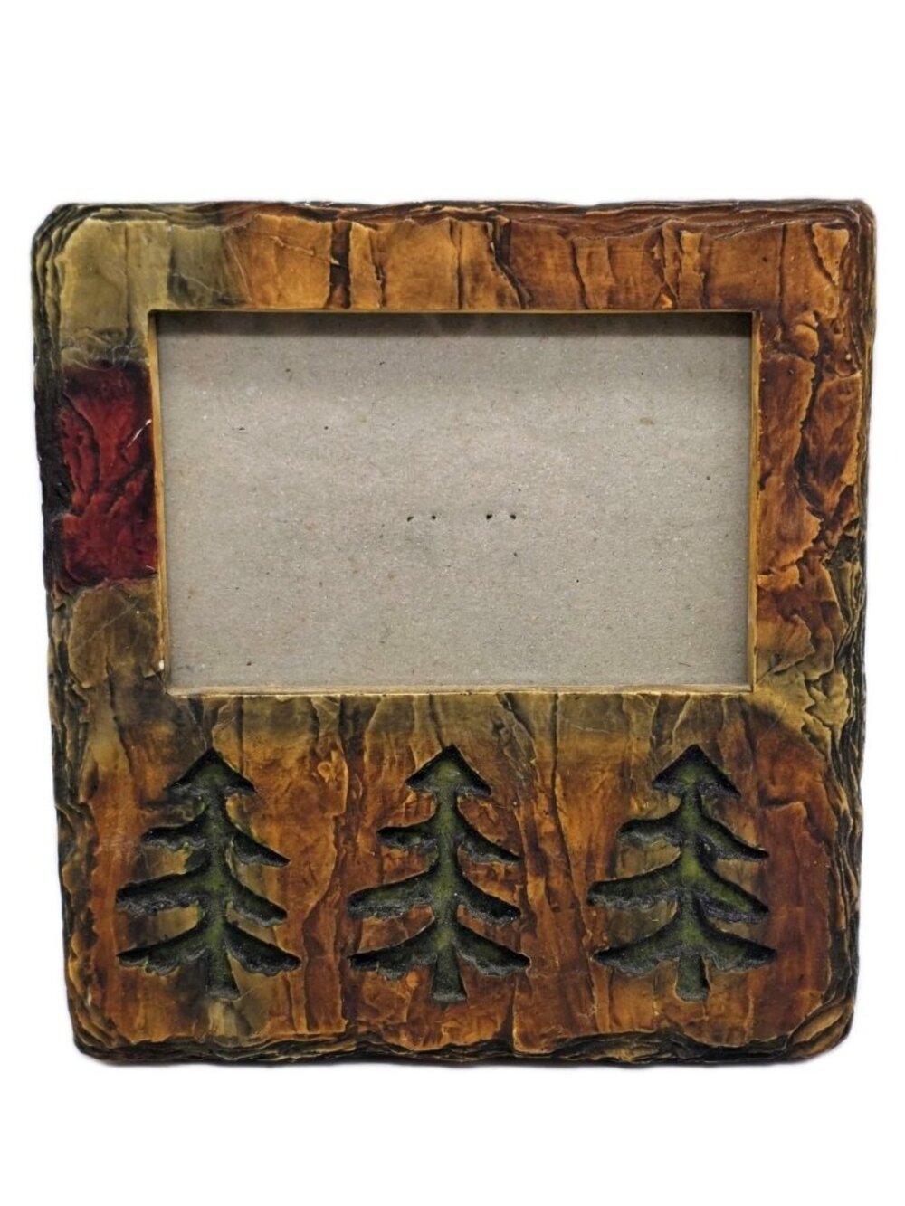 Rustic Wooden Picture Frame With Pine Trees Forest Cabin Handmade In Phillipines